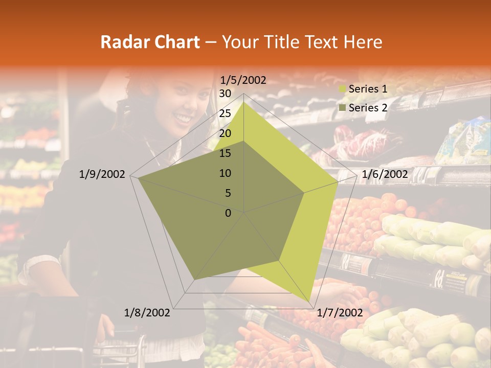 A Woman Standing In Front Of A Display Of Vegetables PowerPoint Template