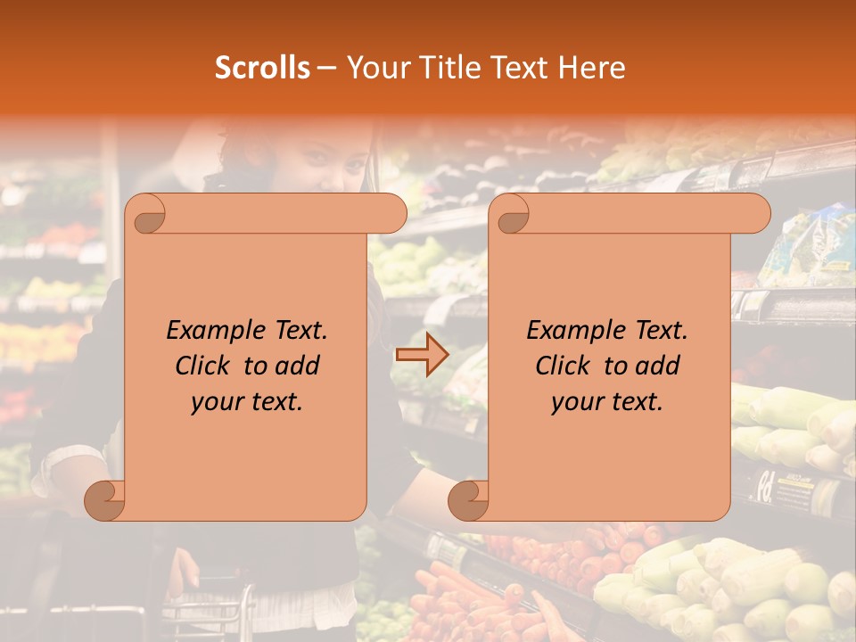 A Woman Standing In Front Of A Display Of Vegetables PowerPoint Template