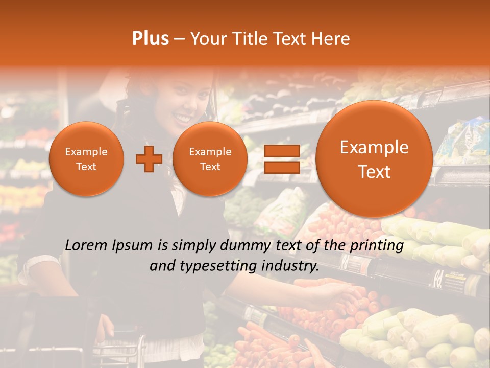 A Woman Standing In Front Of A Display Of Vegetables PowerPoint Template