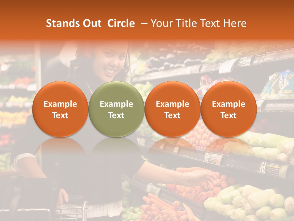 A Woman Standing In Front Of A Display Of Vegetables PowerPoint Template