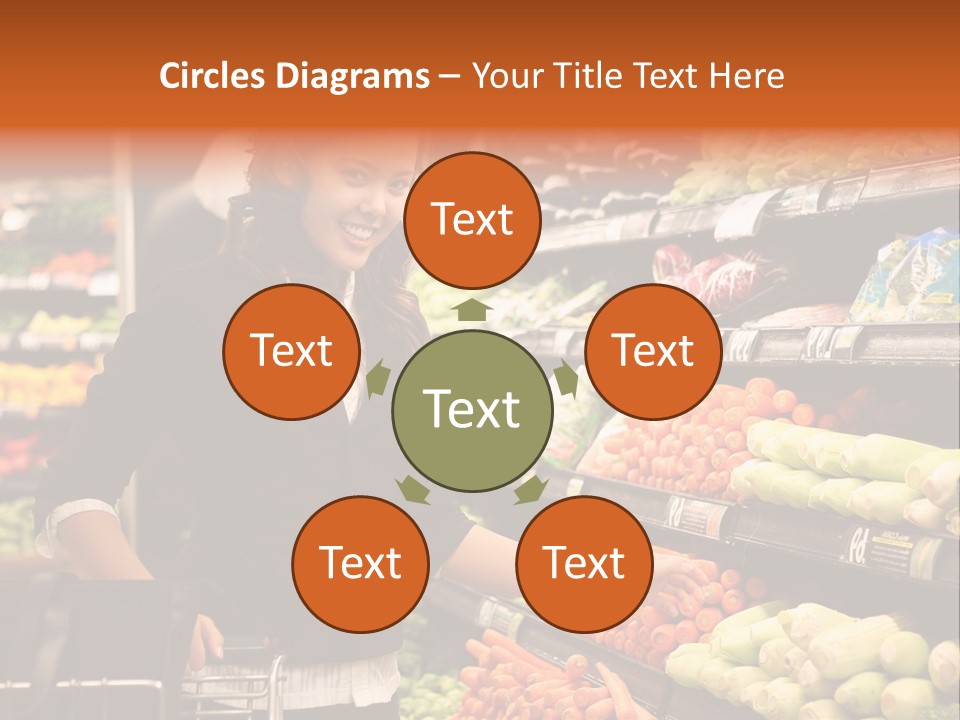 A Woman Standing In Front Of A Display Of Vegetables PowerPoint Template