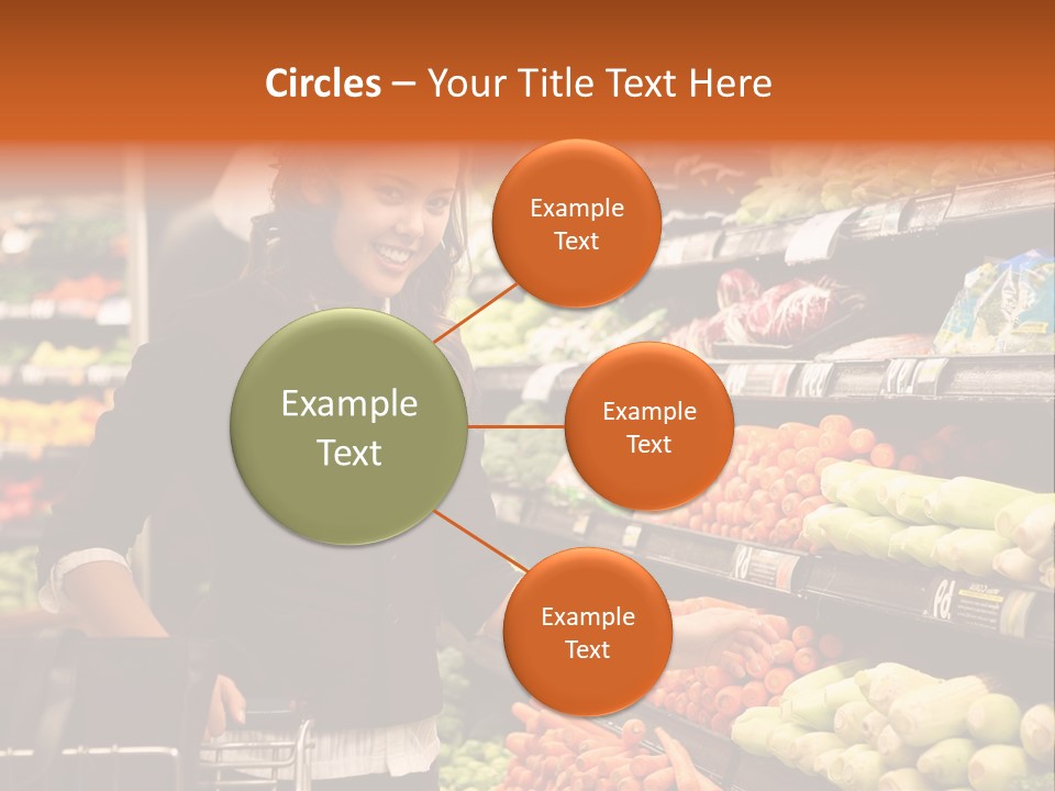 A Woman Standing In Front Of A Display Of Vegetables PowerPoint Template