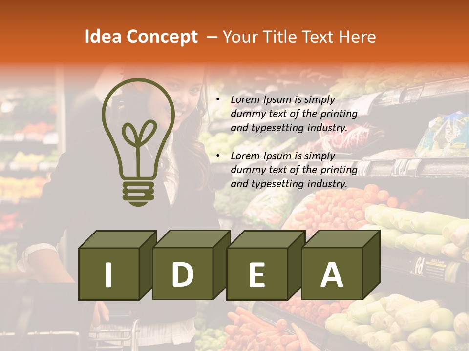 A Woman Standing In Front Of A Display Of Vegetables PowerPoint Template