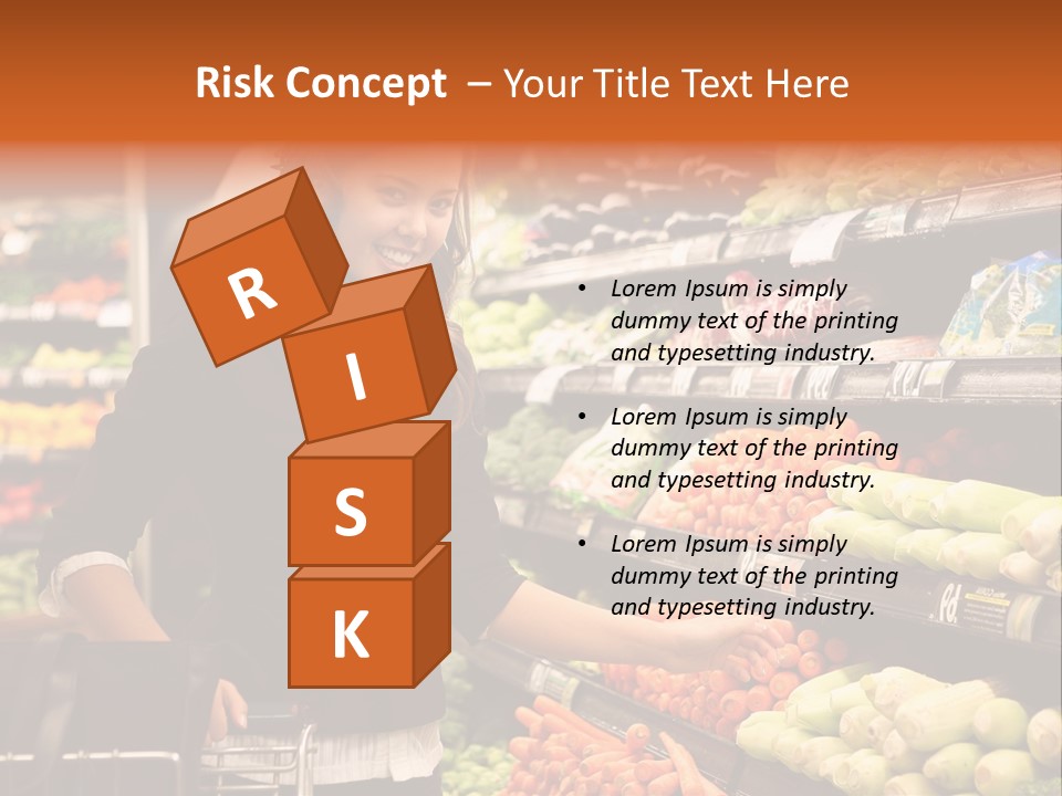 A Woman Standing In Front Of A Display Of Vegetables PowerPoint Template