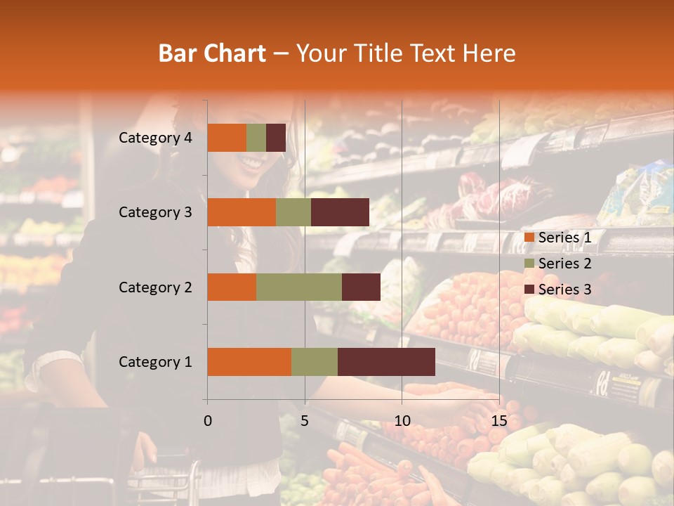 A Woman Standing In Front Of A Display Of Vegetables PowerPoint Template