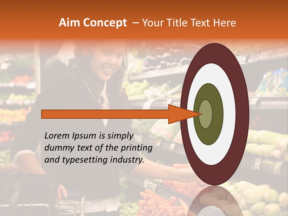 A Woman Standing In Front Of A Display Of Vegetables PowerPoint Template