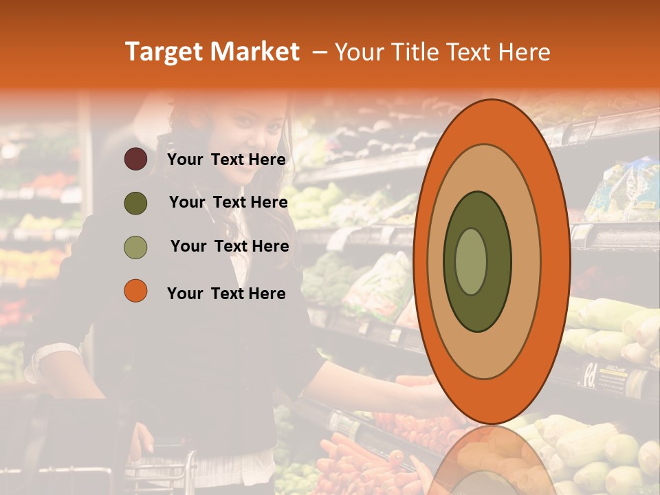 A Woman Standing In Front Of A Display Of Vegetables PowerPoint Template