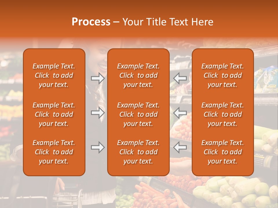 A Woman Standing In Front Of A Display Of Vegetables PowerPoint Template