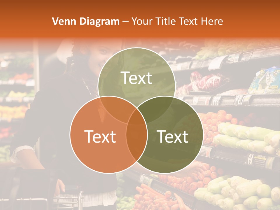 A Woman Standing In Front Of A Display Of Vegetables PowerPoint Template