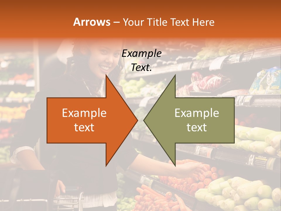 A Woman Standing In Front Of A Display Of Vegetables PowerPoint Template