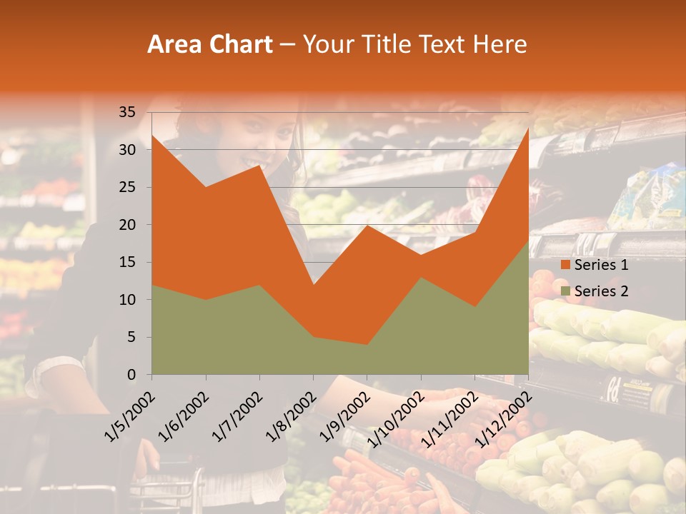 A Woman Standing In Front Of A Display Of Vegetables PowerPoint Template