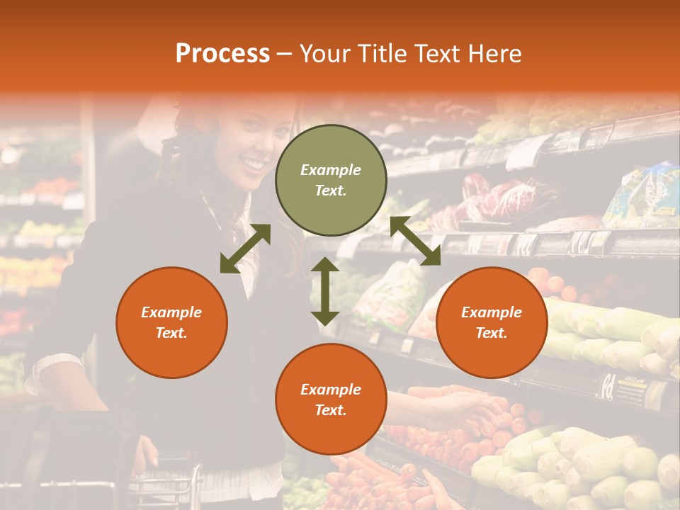 A Woman Standing In Front Of A Display Of Vegetables PowerPoint Template