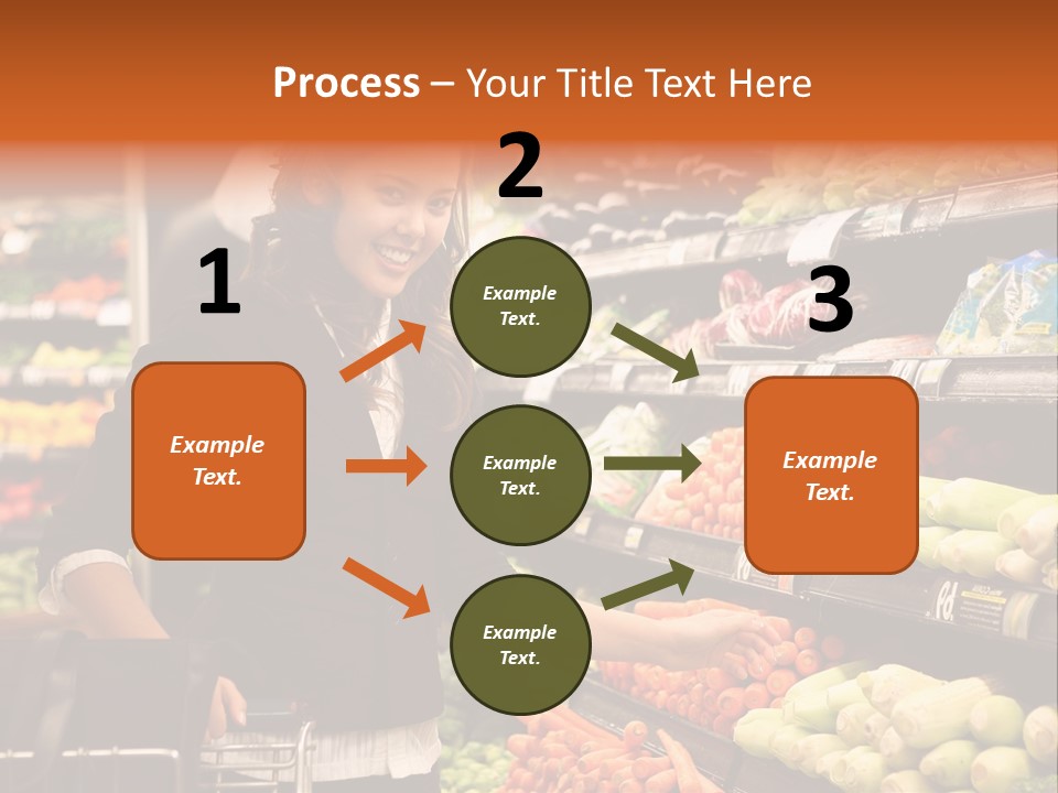 A Woman Standing In Front Of A Display Of Vegetables PowerPoint Template