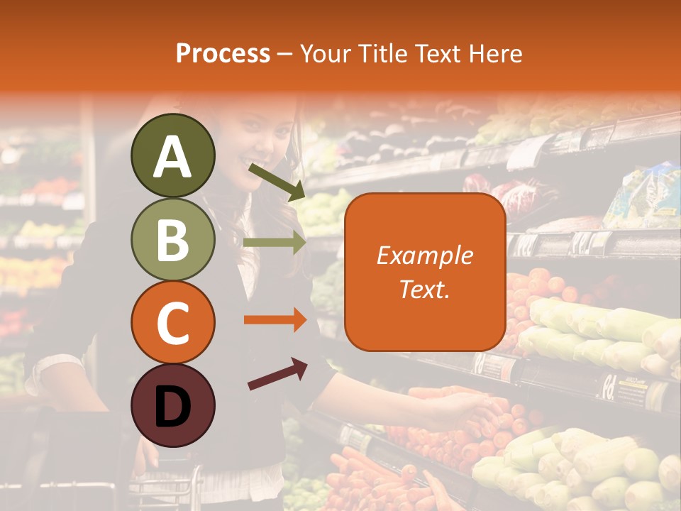 A Woman Standing In Front Of A Display Of Vegetables PowerPoint Template