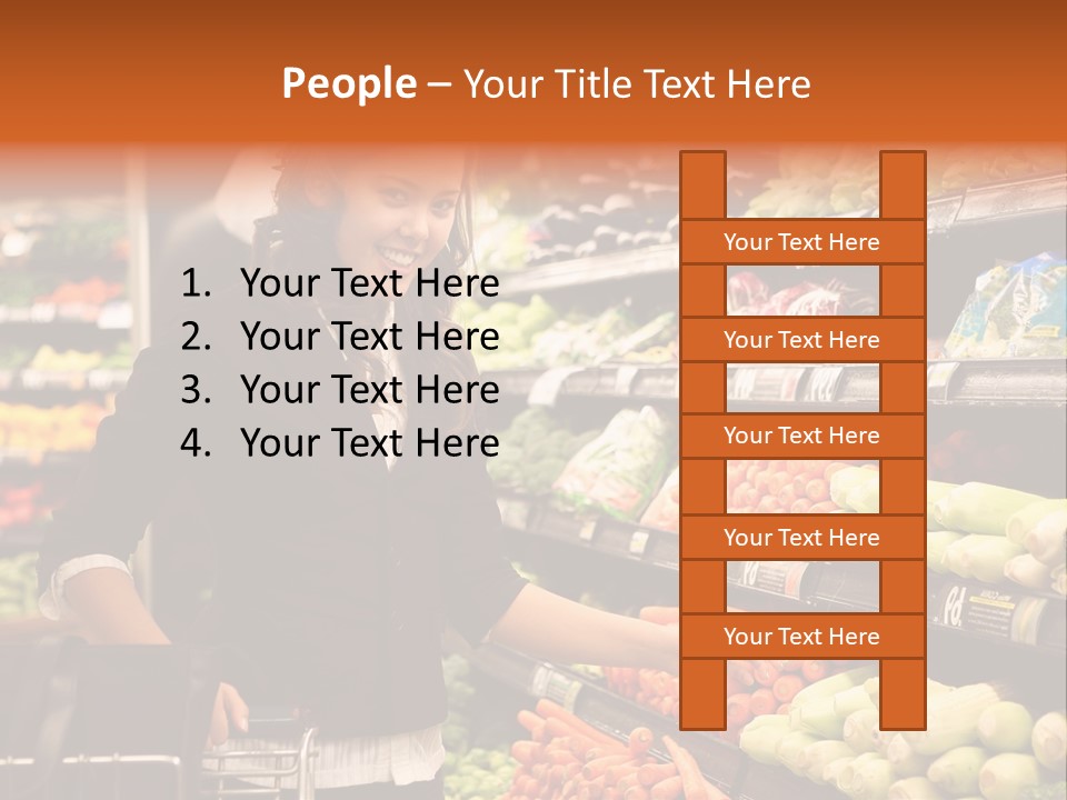 A Woman Standing In Front Of A Display Of Vegetables PowerPoint Template