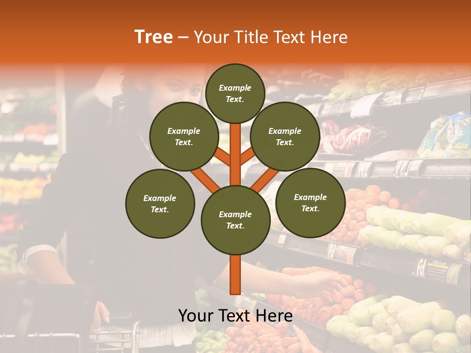A Woman Standing In Front Of A Display Of Vegetables PowerPoint Template