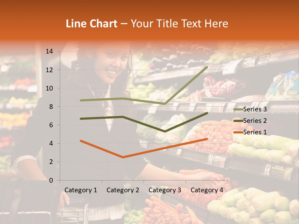 A Woman Standing In Front Of A Display Of Vegetables PowerPoint Template