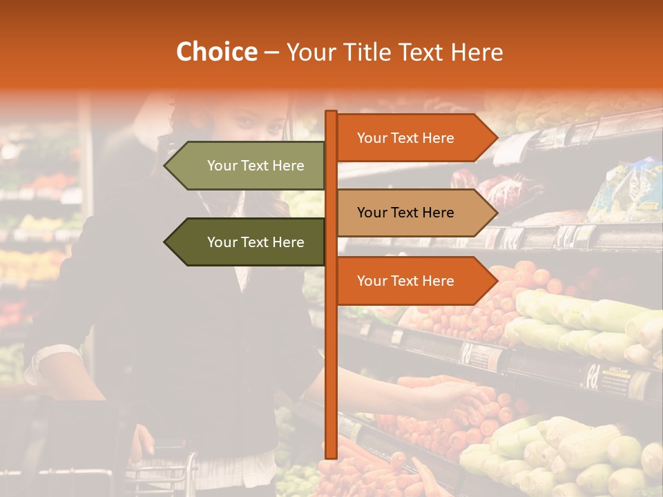 A Woman Standing In Front Of A Display Of Vegetables PowerPoint Template