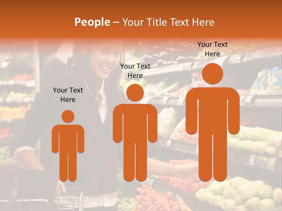A Woman Standing In Front Of A Display Of Vegetables PowerPoint Template