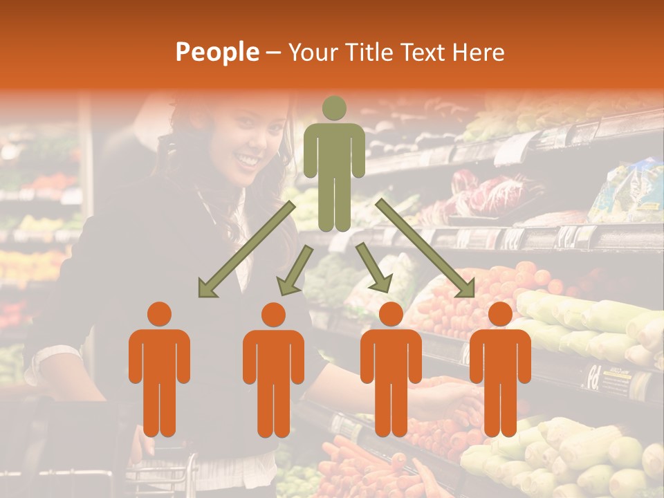 A Woman Standing In Front Of A Display Of Vegetables PowerPoint Template