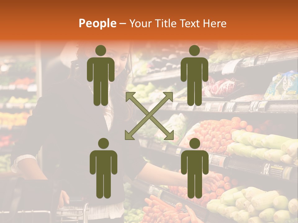 A Woman Standing In Front Of A Display Of Vegetables PowerPoint Template
