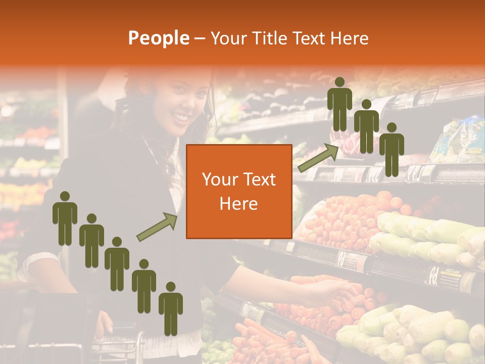 A Woman Standing In Front Of A Display Of Vegetables PowerPoint Template