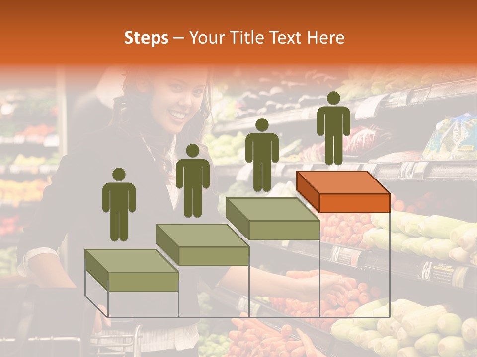 A Woman Standing In Front Of A Display Of Vegetables PowerPoint Template