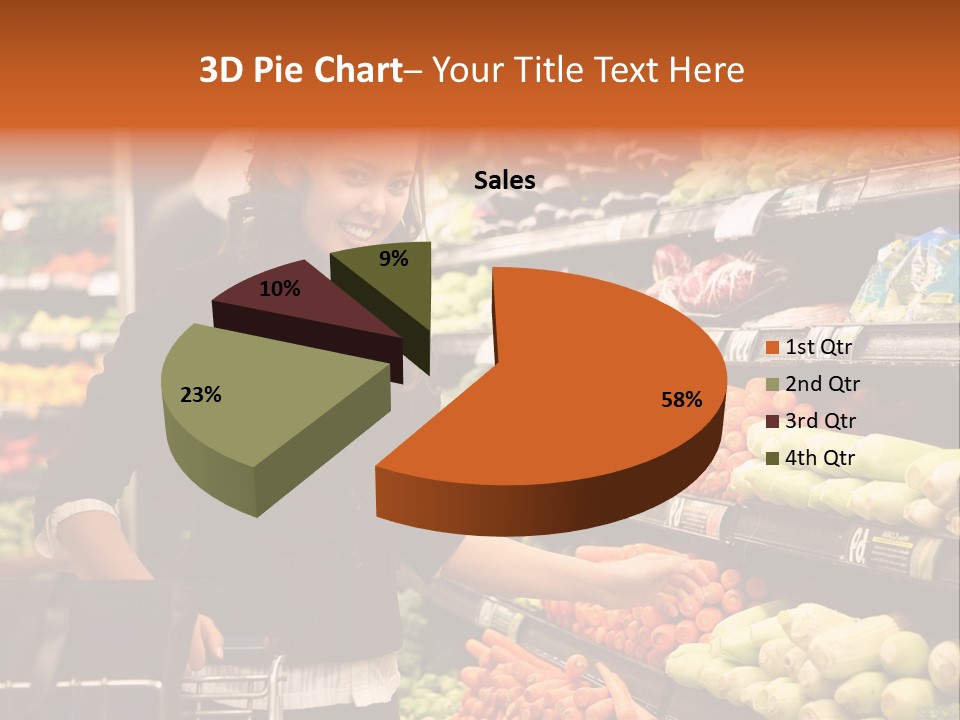 A Woman Standing In Front Of A Display Of Vegetables PowerPoint Template