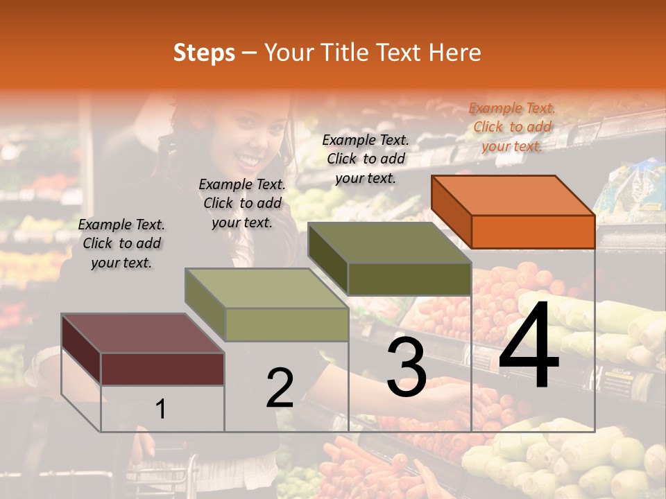 A Woman Standing In Front Of A Display Of Vegetables PowerPoint Template