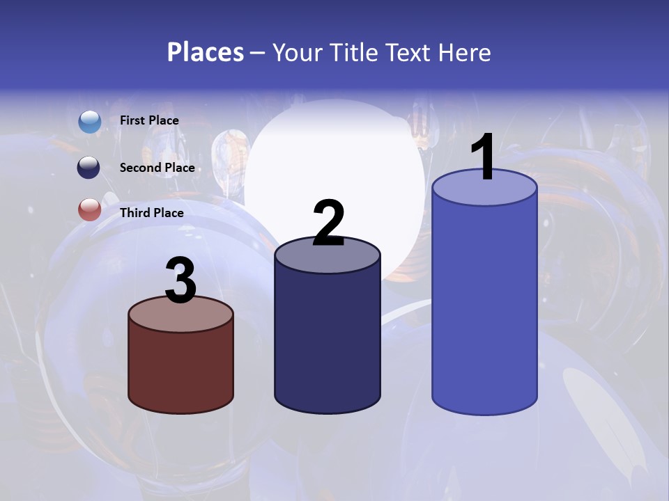 A Group Of Blue Helmets With A White Light In The Middle PowerPoint Template