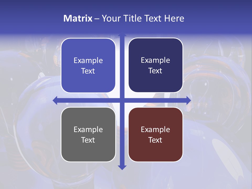 A Group Of Blue Helmets With A White Light In The Middle PowerPoint Template