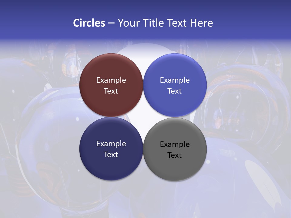 A Group Of Blue Helmets With A White Light In The Middle PowerPoint Template