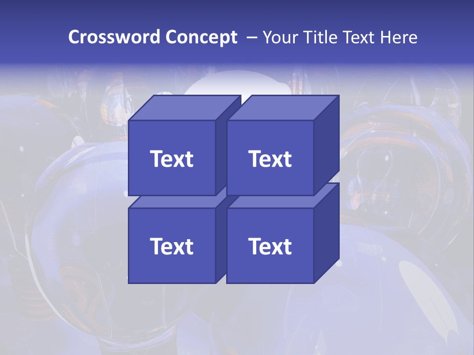 A Group Of Blue Helmets With A White Light In The Middle PowerPoint Template