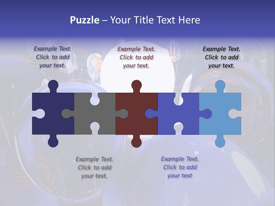 A Group Of Blue Helmets With A White Light In The Middle PowerPoint Template