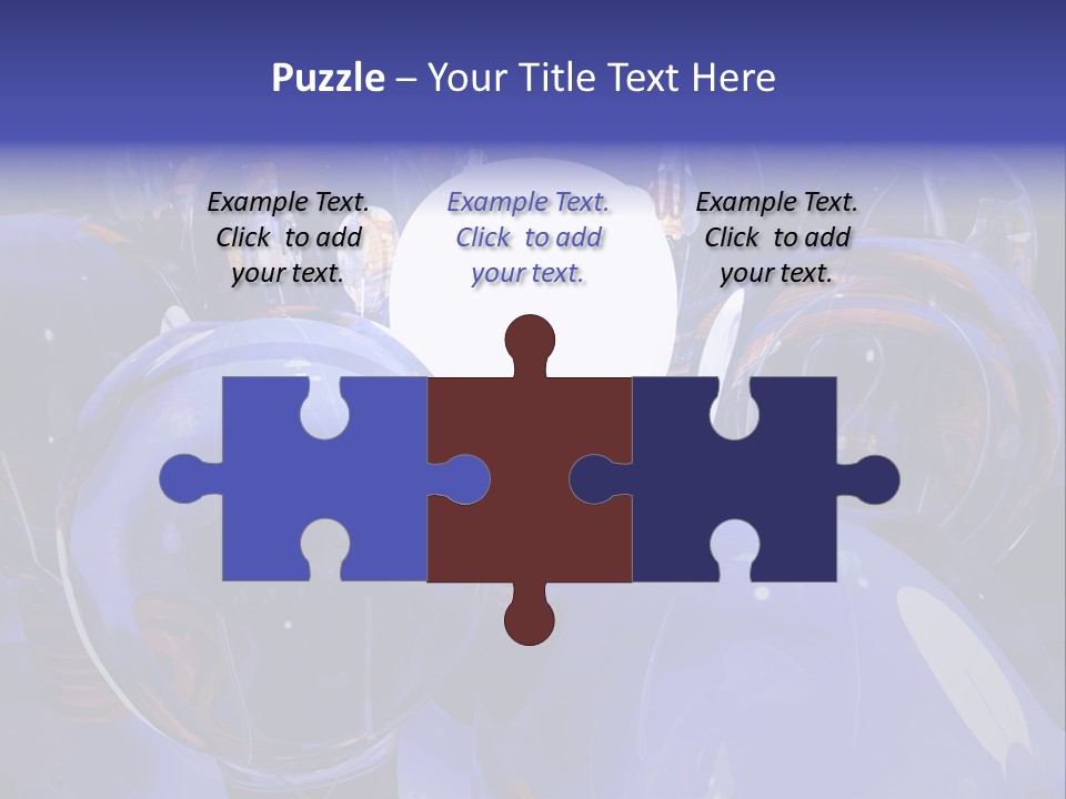 A Group Of Blue Helmets With A White Light In The Middle PowerPoint Template