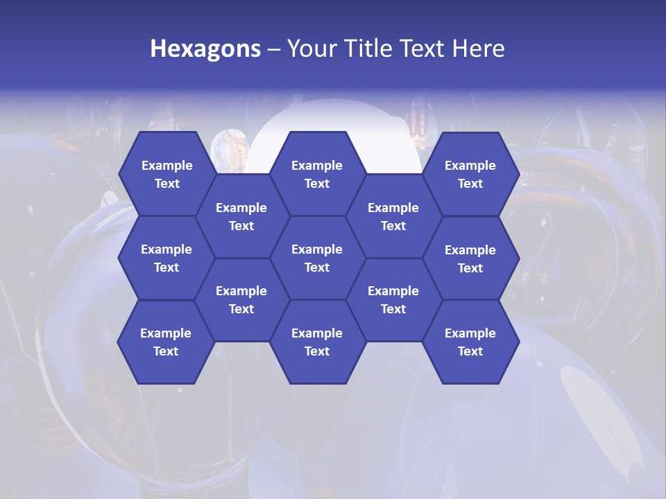 A Group Of Blue Helmets With A White Light In The Middle PowerPoint Template