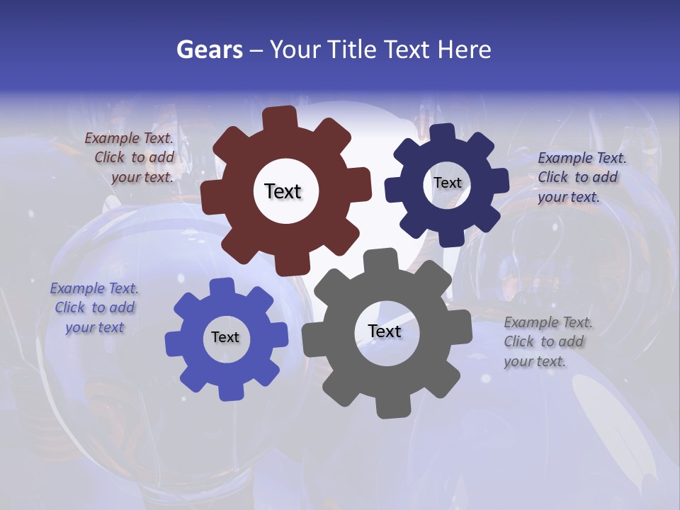 A Group Of Blue Helmets With A White Light In The Middle PowerPoint Template