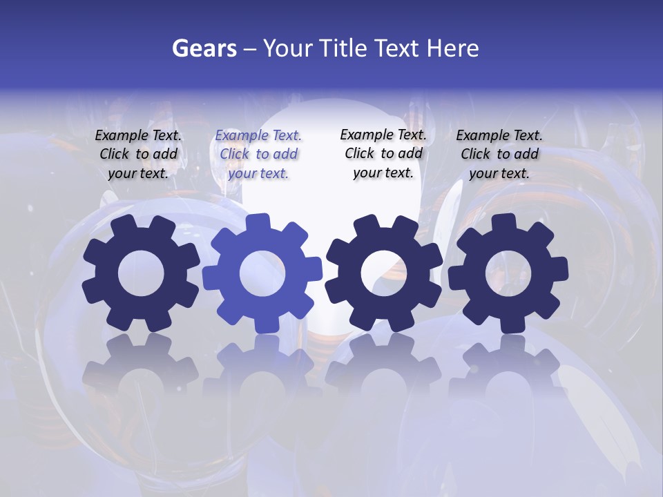 A Group Of Blue Helmets With A White Light In The Middle PowerPoint Template