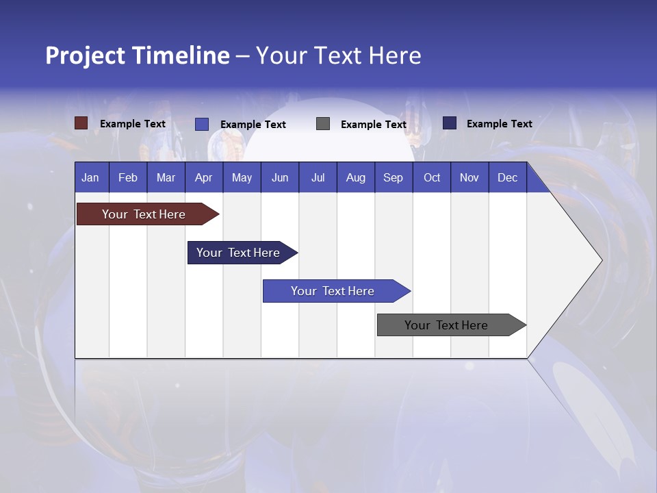 A Group Of Blue Helmets With A White Light In The Middle PowerPoint Template