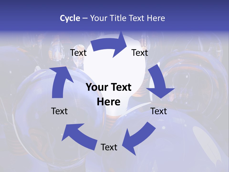 A Group Of Blue Helmets With A White Light In The Middle PowerPoint Template