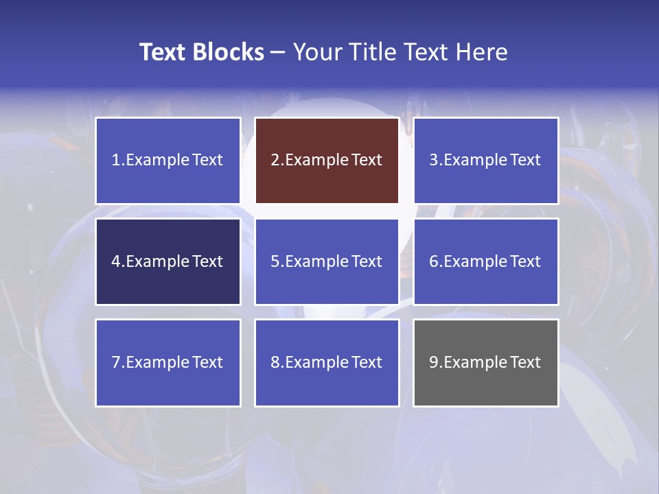 A Group Of Blue Helmets With A White Light In The Middle PowerPoint Template