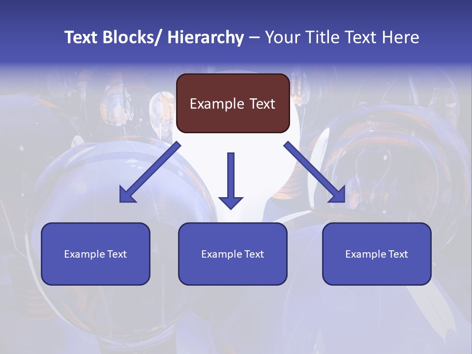 A Group Of Blue Helmets With A White Light In The Middle PowerPoint Template