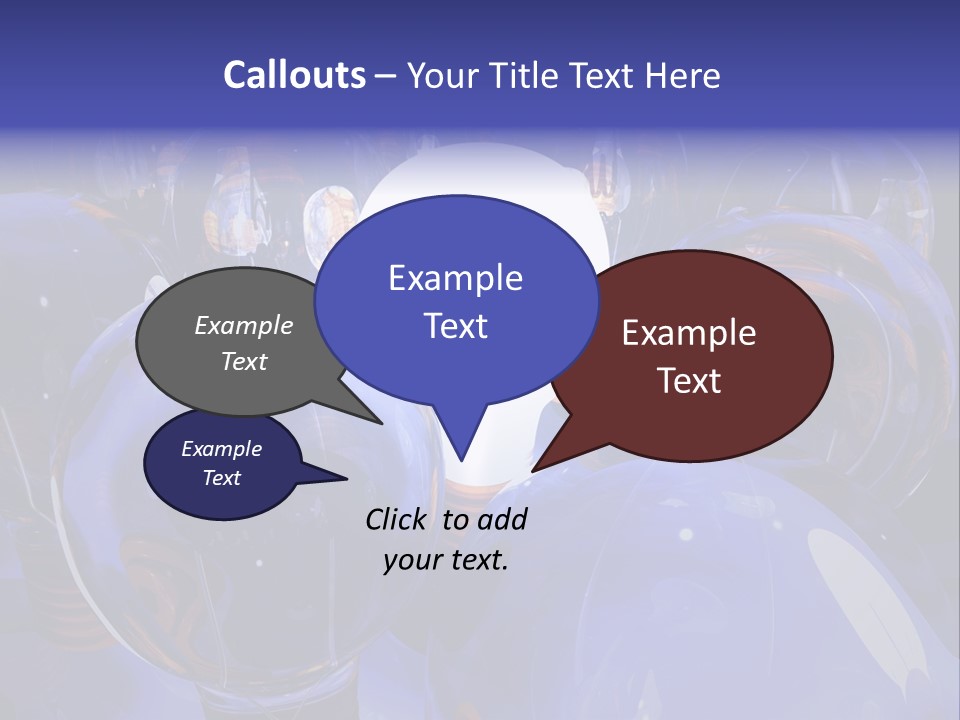 A Group Of Blue Helmets With A White Light In The Middle PowerPoint Template