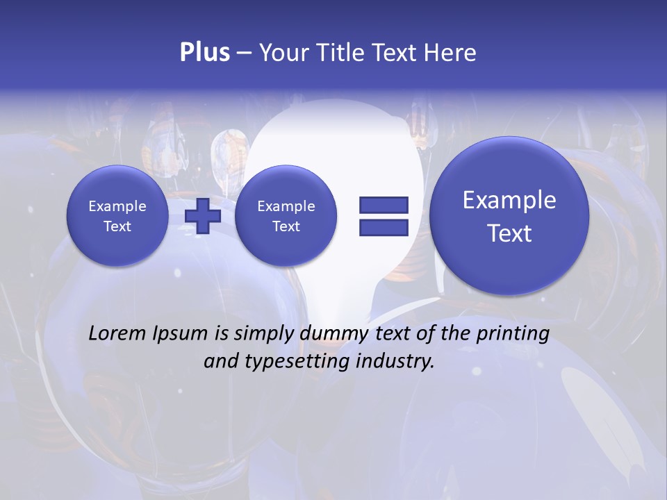A Group Of Blue Helmets With A White Light In The Middle PowerPoint Template