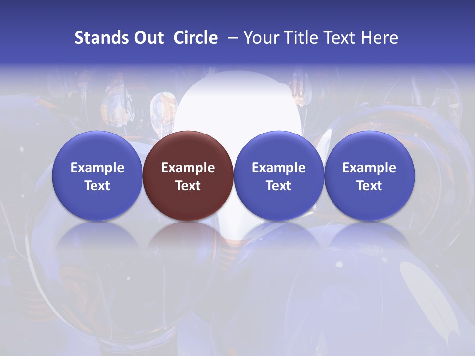 A Group Of Blue Helmets With A White Light In The Middle PowerPoint Template