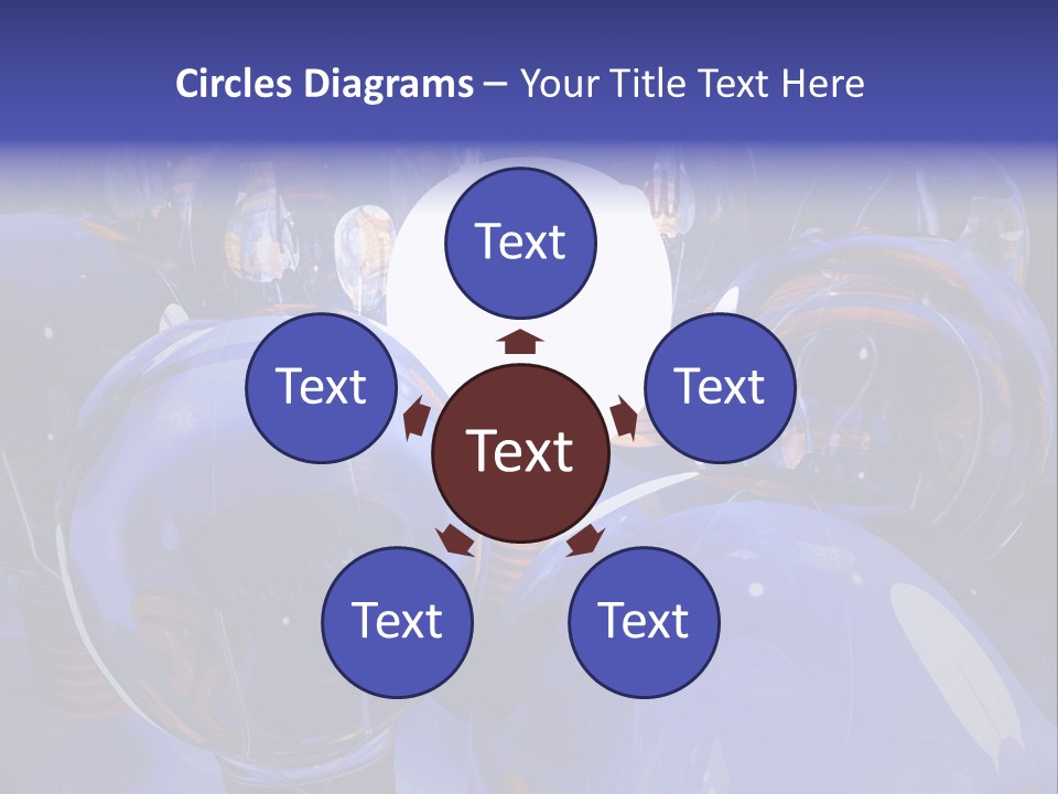 A Group Of Blue Helmets With A White Light In The Middle PowerPoint Template