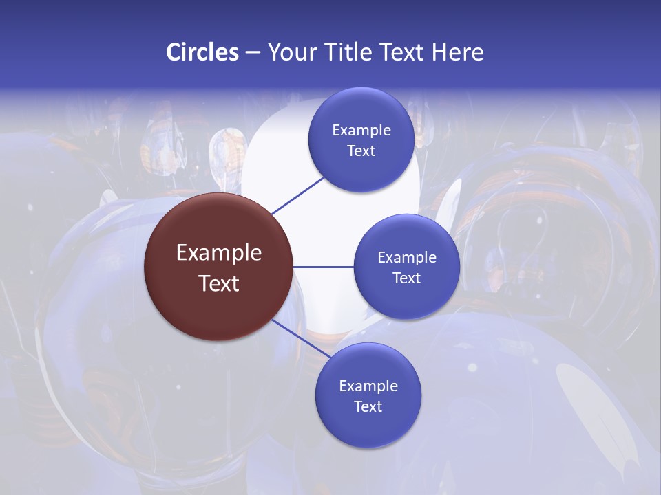 A Group Of Blue Helmets With A White Light In The Middle PowerPoint Template