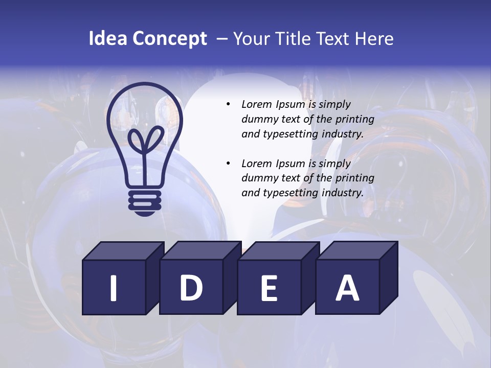 A Group Of Blue Helmets With A White Light In The Middle PowerPoint Template