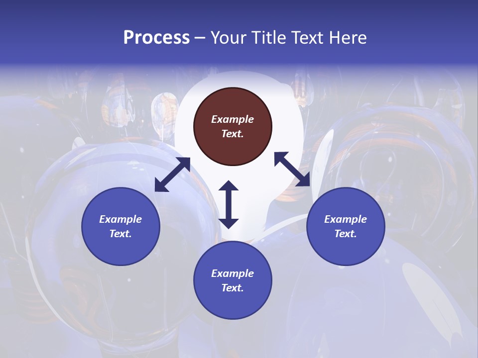 A Group Of Blue Helmets With A White Light In The Middle PowerPoint Template