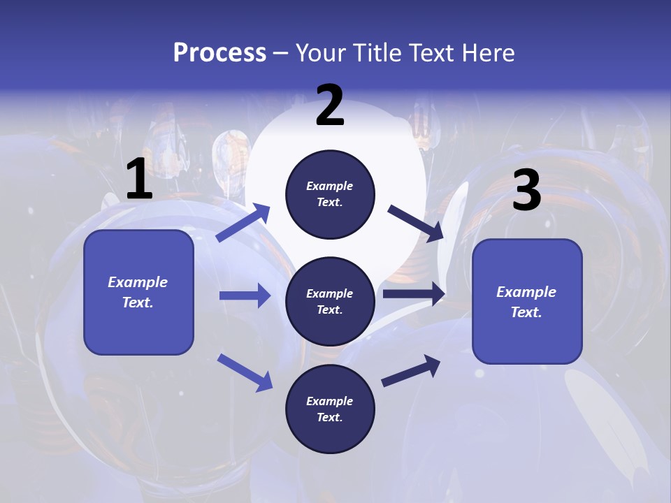 A Group Of Blue Helmets With A White Light In The Middle PowerPoint Template